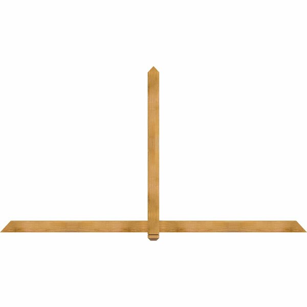 Ekena Millwork Eugene Rough Sawn Timber Gable Bracket, Western Red Cedar, 108"W x 58"H x 2"D x 4"F, 13/12 Pitch GBW108X58X0204EUG00RWR - main